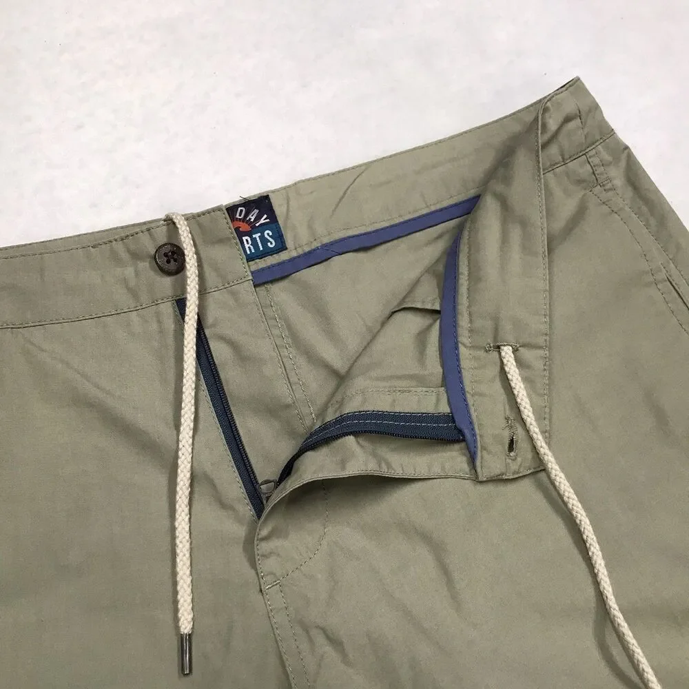 FAHERTY All Day Shorts Men 36 Olive Green Drawstring Golf Beach